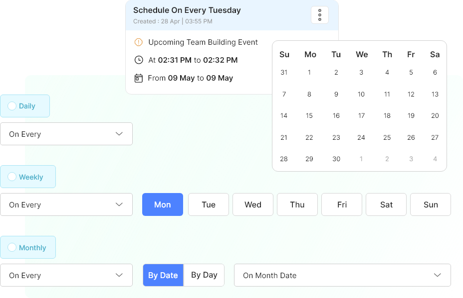 Schedule Announcements