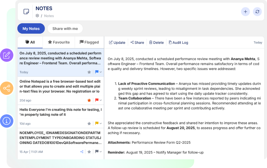 Notes and Documentation