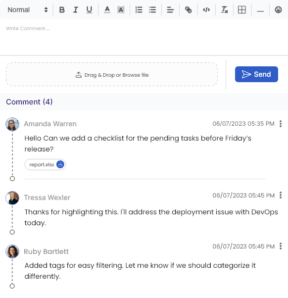 Task Comments and Discussions
